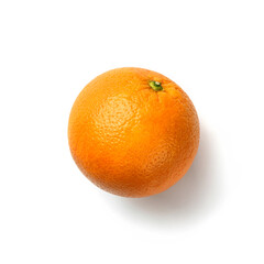 Fresh orange fruit isolated on white background. Orange citrus, top view, flat lay