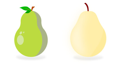 Stylized Illustration of Two Pears with a Minimalistic Design Aesthetic