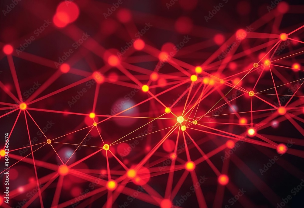 Wall mural abstract network connection lines forming a node , cable, data