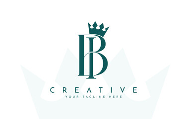 BI initials logo with crown Creative brand identity