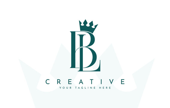 BL initials logo with crown Creative brand identity