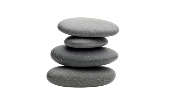 Zen Stones Stacked High in Tranquil Balance on a transparent background