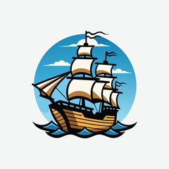 High-Quality Ship Vector Illustration – Nautical, Marine, and Vintage Sailing Designs for Graphic Projects