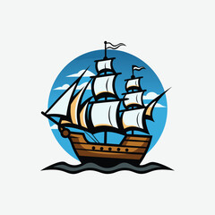 High-Quality Ship Vector Illustration – Nautical, Marine, and Vintage Sailing Designs for Graphic Projects