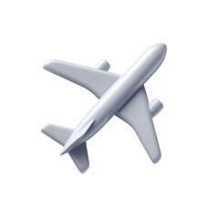 Obraz premium White Airplane Model Isolated on PNG Background Perspective View Travel