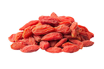 a pile of dried goji berries on a white surface