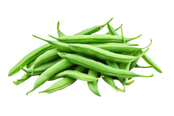 Fototapeta premium a pile of green beans on a white surface