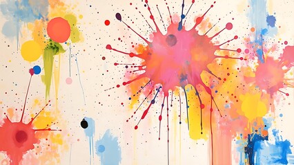 Fototapeta premium Vibrant Explosion of Colorful Paint Splatters 74