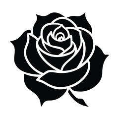 English roses black silhouette vector icon