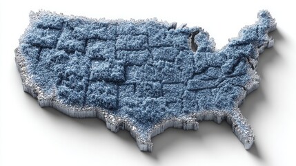 Fototapeta premium Tech-assisted carbon tax model illustrated by map of the usa emphasizing environmental impact and allocation