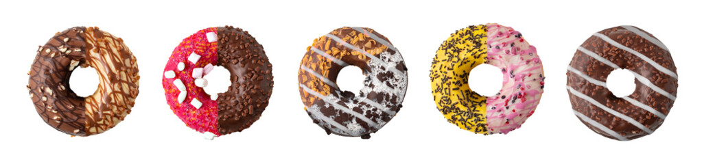 Assorted Donuts Collection Transparent Background