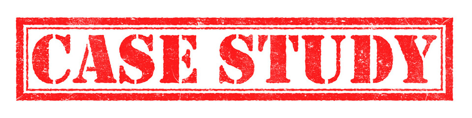 Red CASE STUDY Stamp Label Isolated on Transparent Background