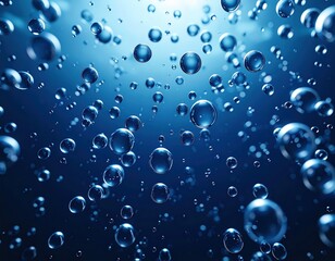 Bubbles Rising in Deep Blue Water, Capturing the Essence of Underwater Serenity