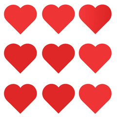 9 of set  love red color vector icon