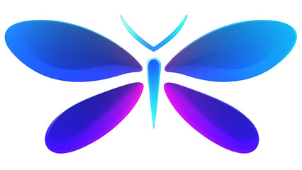 Naklejka premium Colorful, stylized butterfly with vibrant blue and purple wings, set against transparent background, evoking sense of beauty