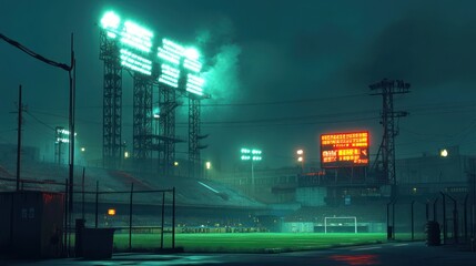 Empty stadium at night