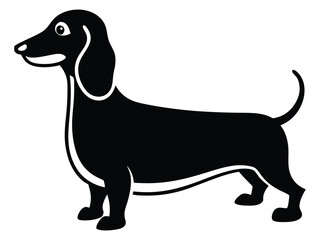 Cute Dachshund Outline Art Playful Puppy Graphic for Pet Lovers