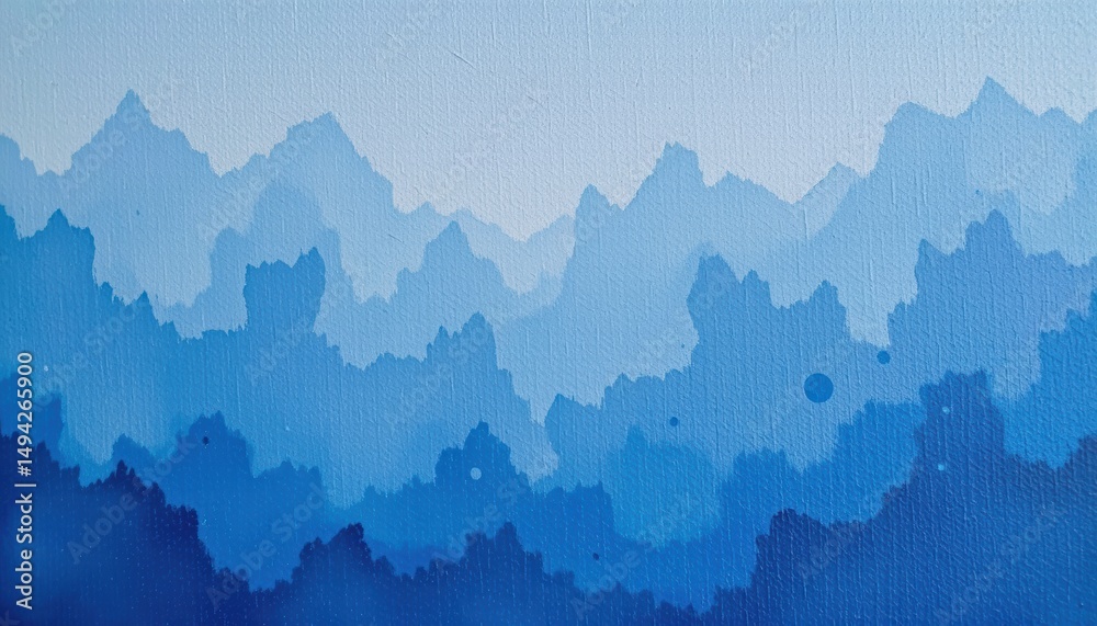 Canvas Prints abstract blue gradient mountain landscape with soft textures and tranquil background