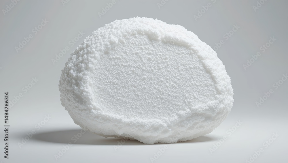 Wall mural abstract white textured object with smooth curves against a minimalist background