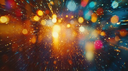 Obraz premium Abstract lights burst, wet street effect