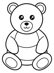 Cute Teddy Bear Outline for Coloring Pages