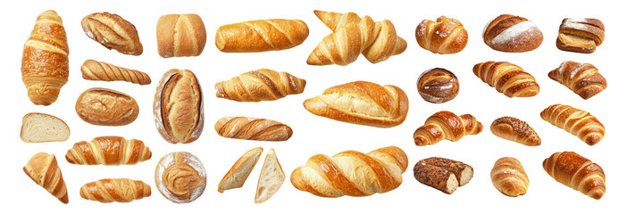 Collection of Freshly Baked Bread Varieties on a Tabletop