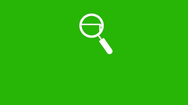 File search icon animation on green screen background. Searching document on computer
