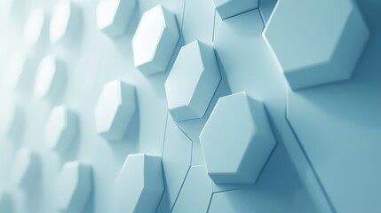 Abstract light blue background with glowing hexagonal pattern, futuristic digital grid design for medical, healthcare, and science technology presentations
