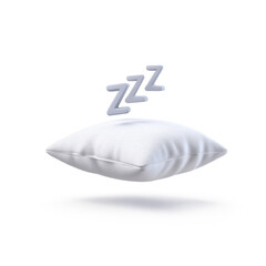 Soft White Pillow with ZZZ Text for Comfortable Sleep and Relaxation