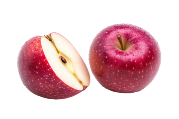 a half eaten apple and a half eaten apple