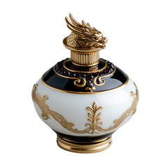 Exquisite perfume bottle with dragon motif and gold detailing