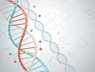 DNA Structure, Genetics, and Molecular Biology Through Colorful Double Helix Illustrations for Science and Education.