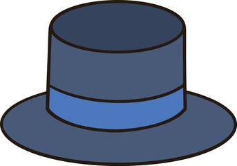 a hat with a blue band on it