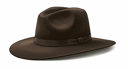 Classic Brown Hat on White Background Fashion Accessory