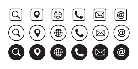 All-in-One Contact & Navigation Icons Pack – Clean, Editable Vector Icons for Designers & Developers