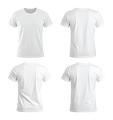 Fototapeta premium White Shirt Front and Back View for Seamless Art Integration, Isolated on Transparent Background