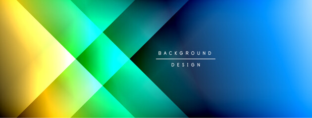 Abstract gradients blend, creating dynamic visual effect. Blue, green, yellow hues dominate composition. Minimalist text present.