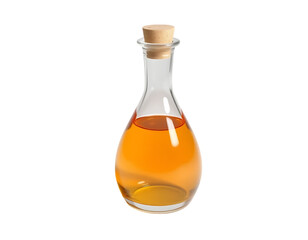 Vinegar Bottle with Cork, Transparent Liquid and Glass Container