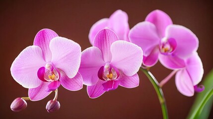 Obraz premium Elegant Orchid Flowers on Deep Velvet Background with Rich Color Contrast