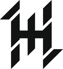 Abstract H Icon Modern Tech Lookbook Designs Impact