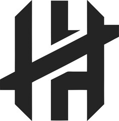 Fototapeta premium Abstract H Icon Tech Inspiration Geometric H Modern Design Heart