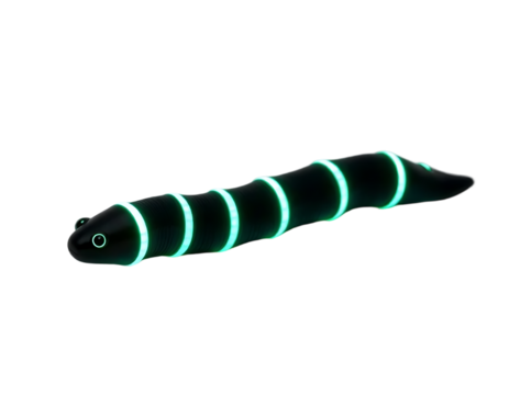 Glowing Neon Cyberworm Illustration