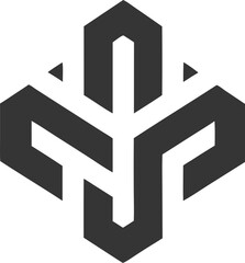 Obraz premium Minimal Tech Logo H or Hb Letter Minimalist Approach