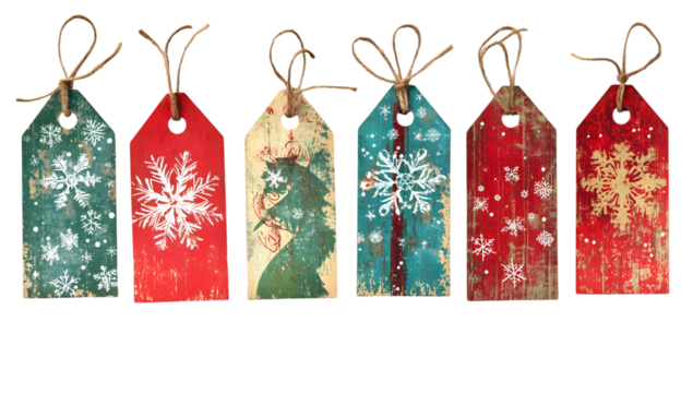 Christmas tags winter holiday rustic decorations