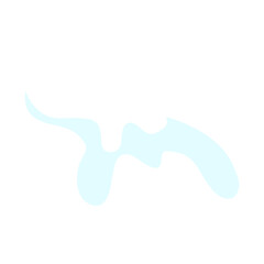 Pale Blue Fluid Shape Isolated on White.