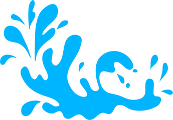 Stylized Blue Water Splash, Vector Illustration