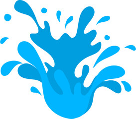 Stylized Azure Water Splash with Dynamic Drops and Movement