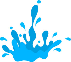 Stylized Blue Water Splash: Dynamic Liquid Burst Illustration