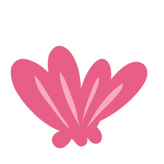 Stylized Pink Blossom: Simple Vector Illustration on White.