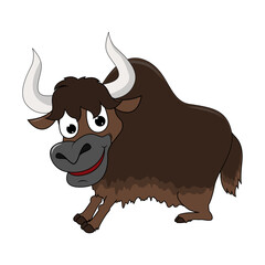 Cute Yak Animal Cartoon Illustration